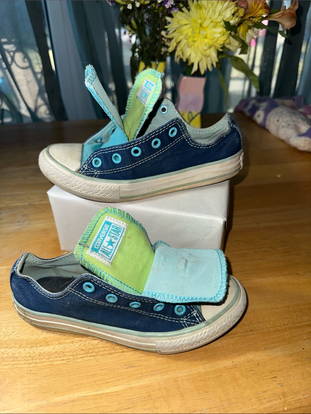🤩Converse Kids Slip-On Double Tongue Sneakers. 🎁2